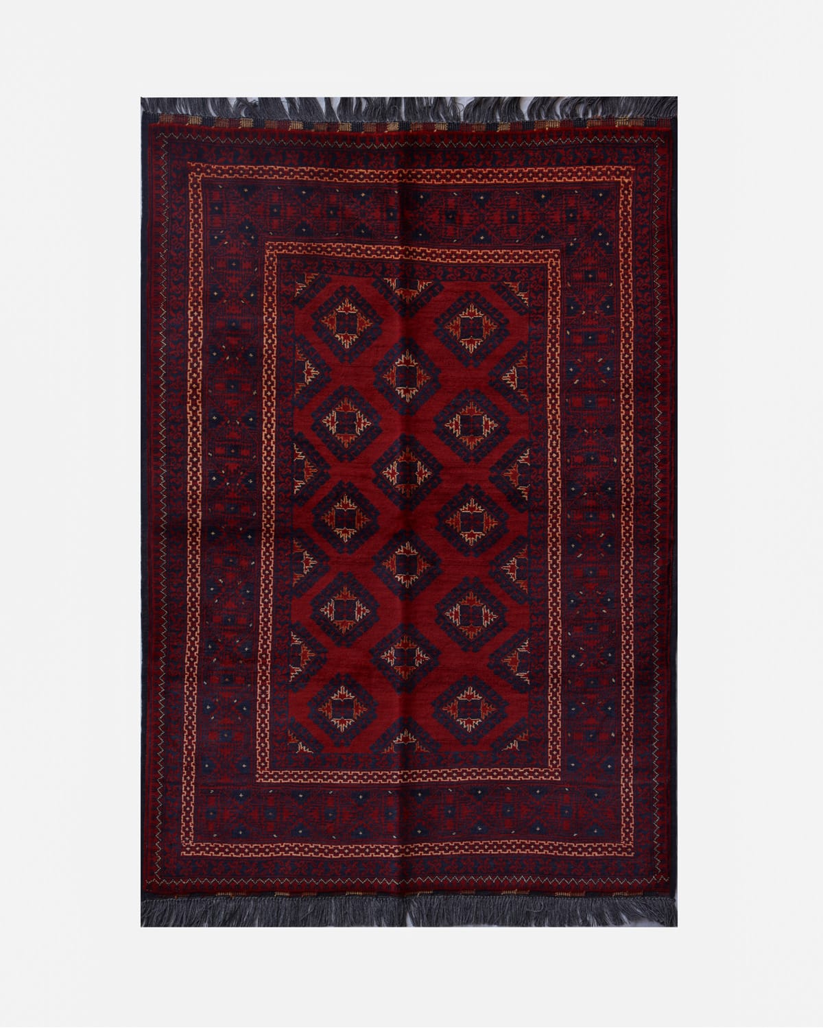 Authentic Handmade Afghan Chinar Gul Kunduz Wool Rug