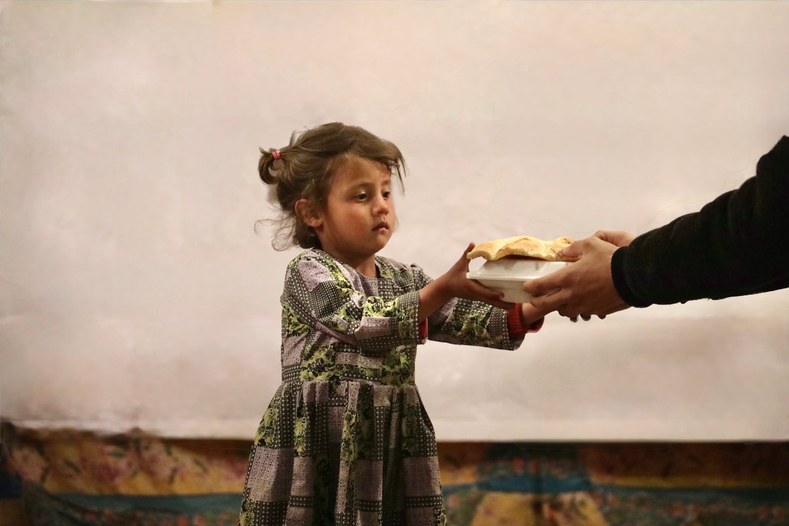 Child receiving food