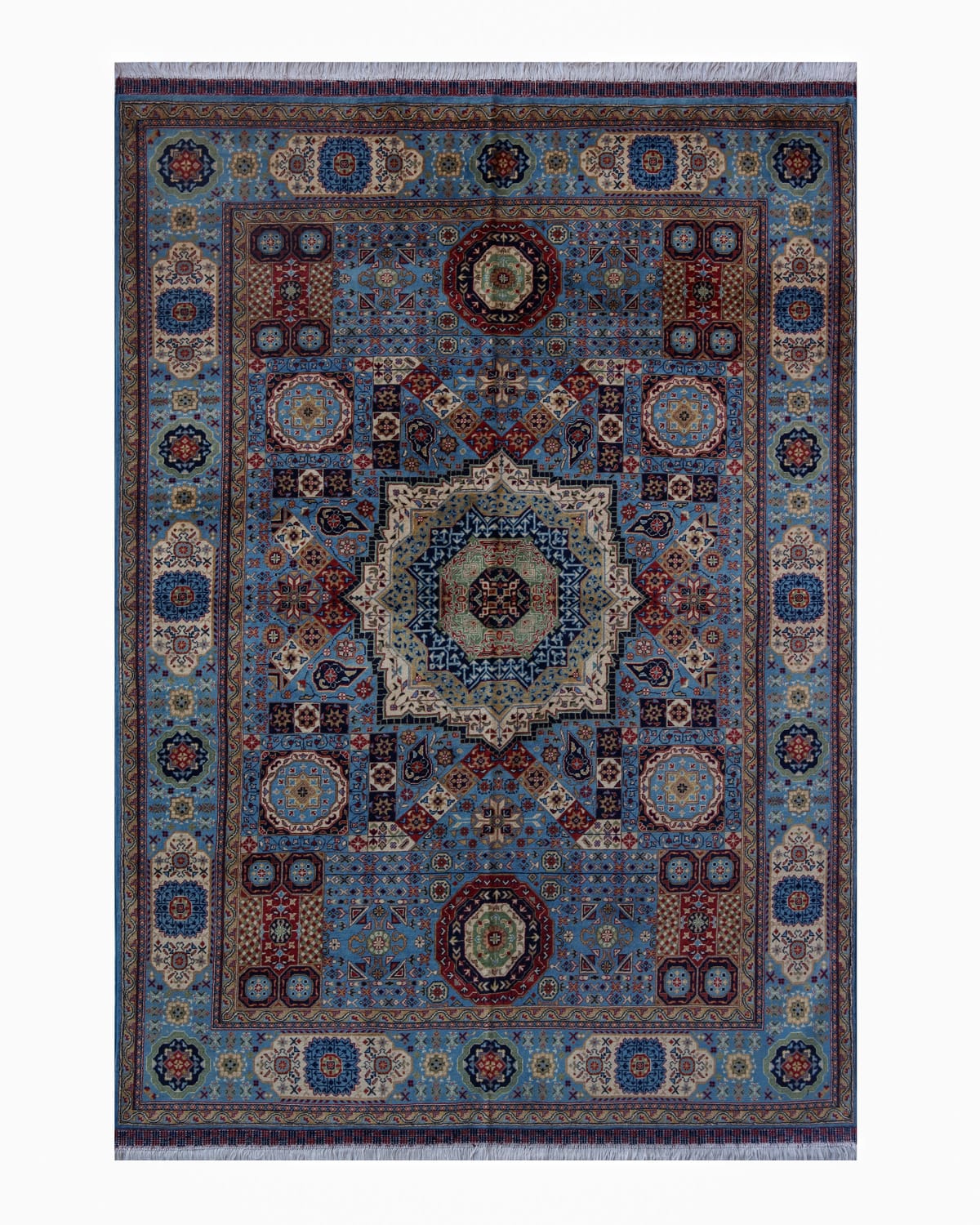 Mamluk Design Wool Rug - Handmade rug-Afghani tradational Rug