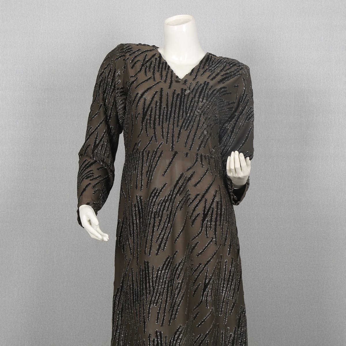 Beaded Sequin Long Sleeve Evening Dress
