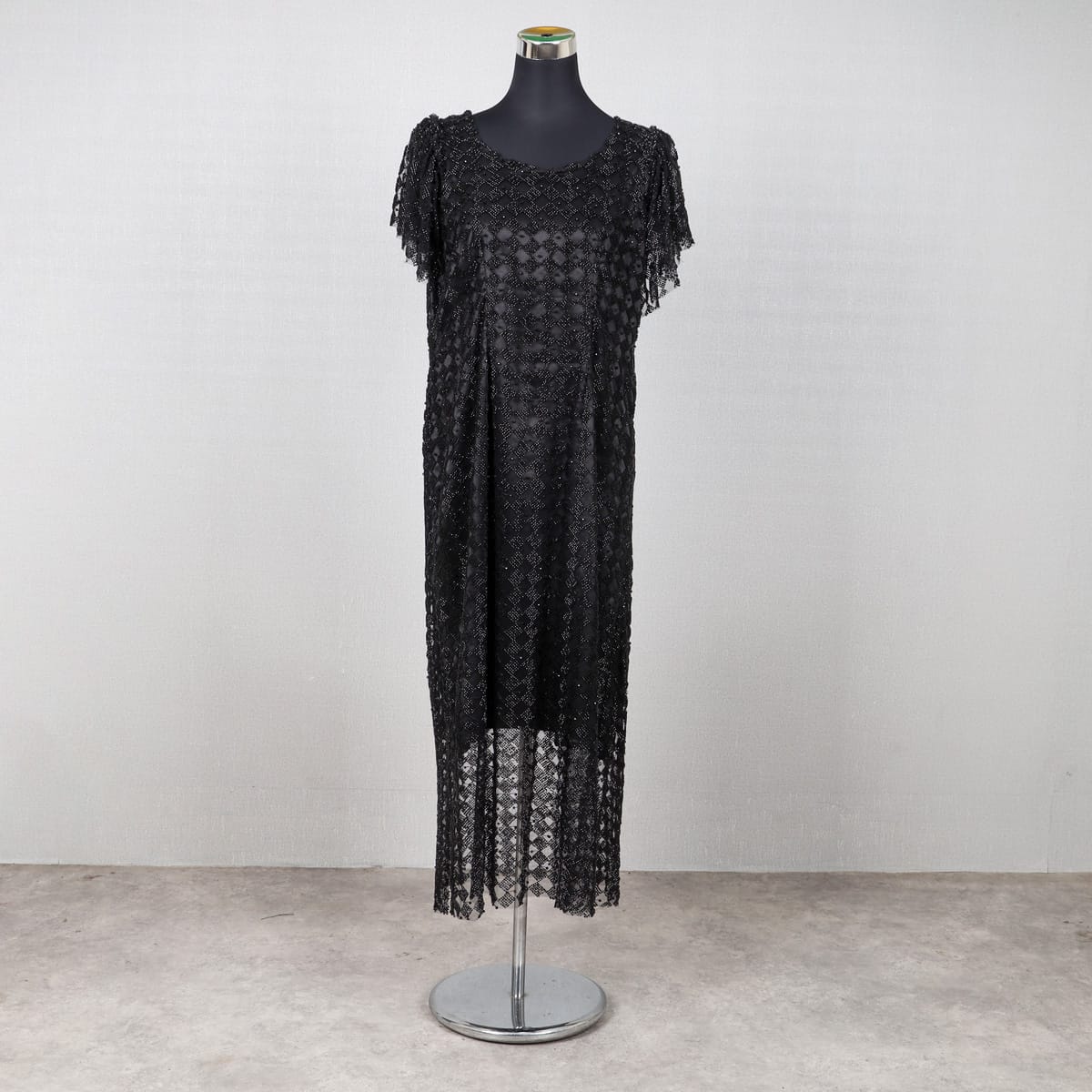 Black Lace Fringed Dress