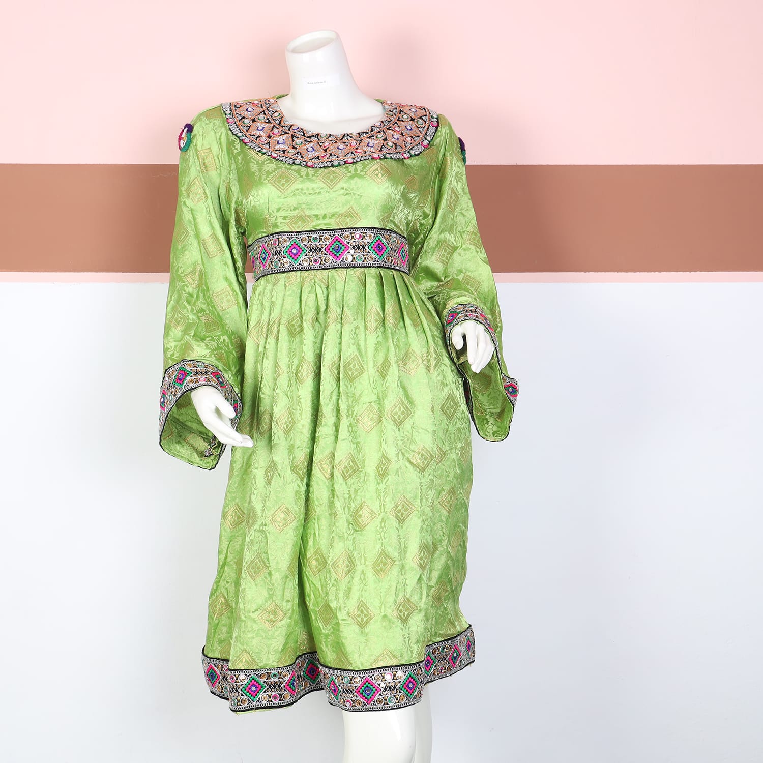 Light Green Traditional Afghani Dress