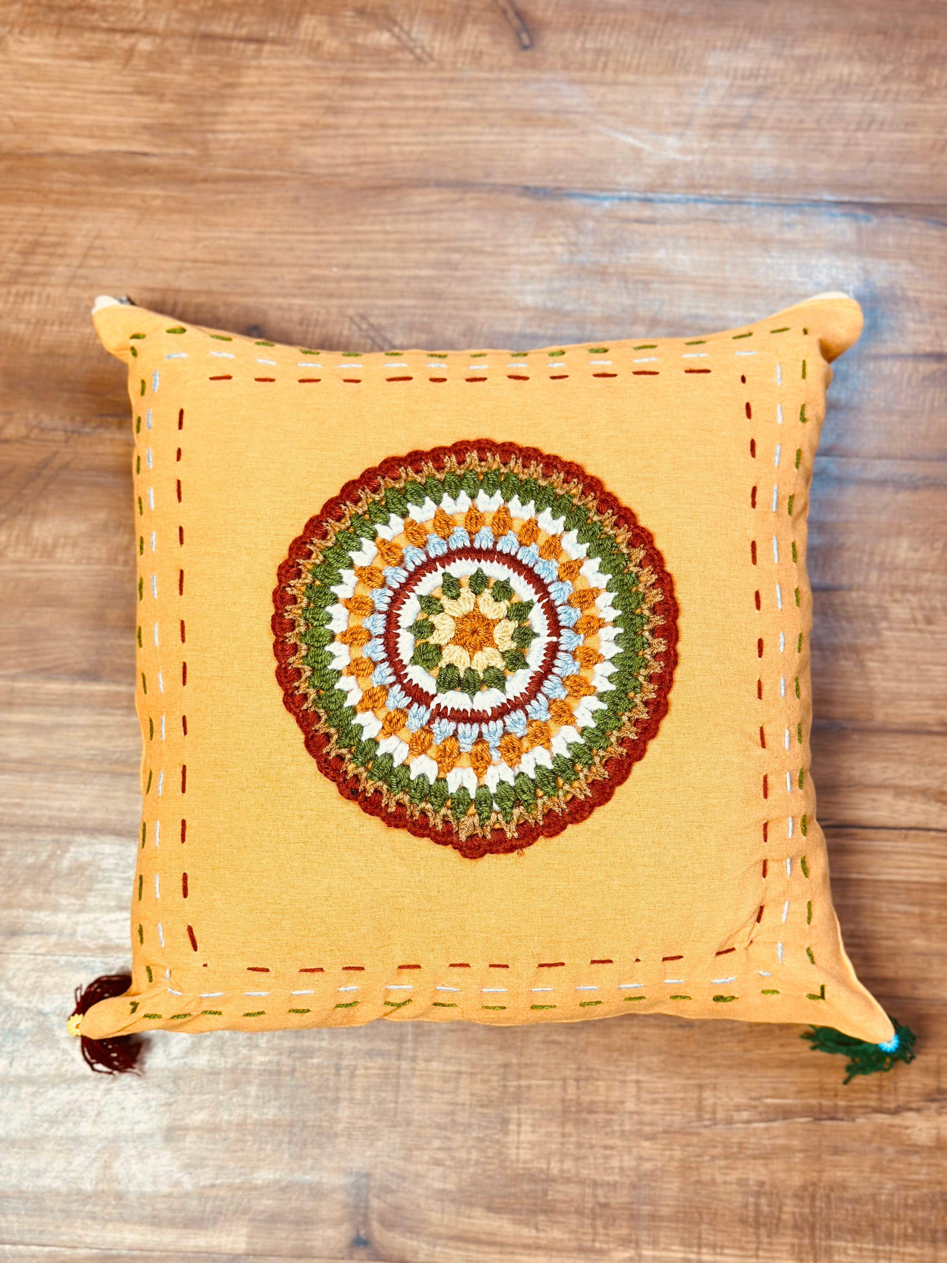 Pillow cover Hand-Embroidered Afghan pillowcase