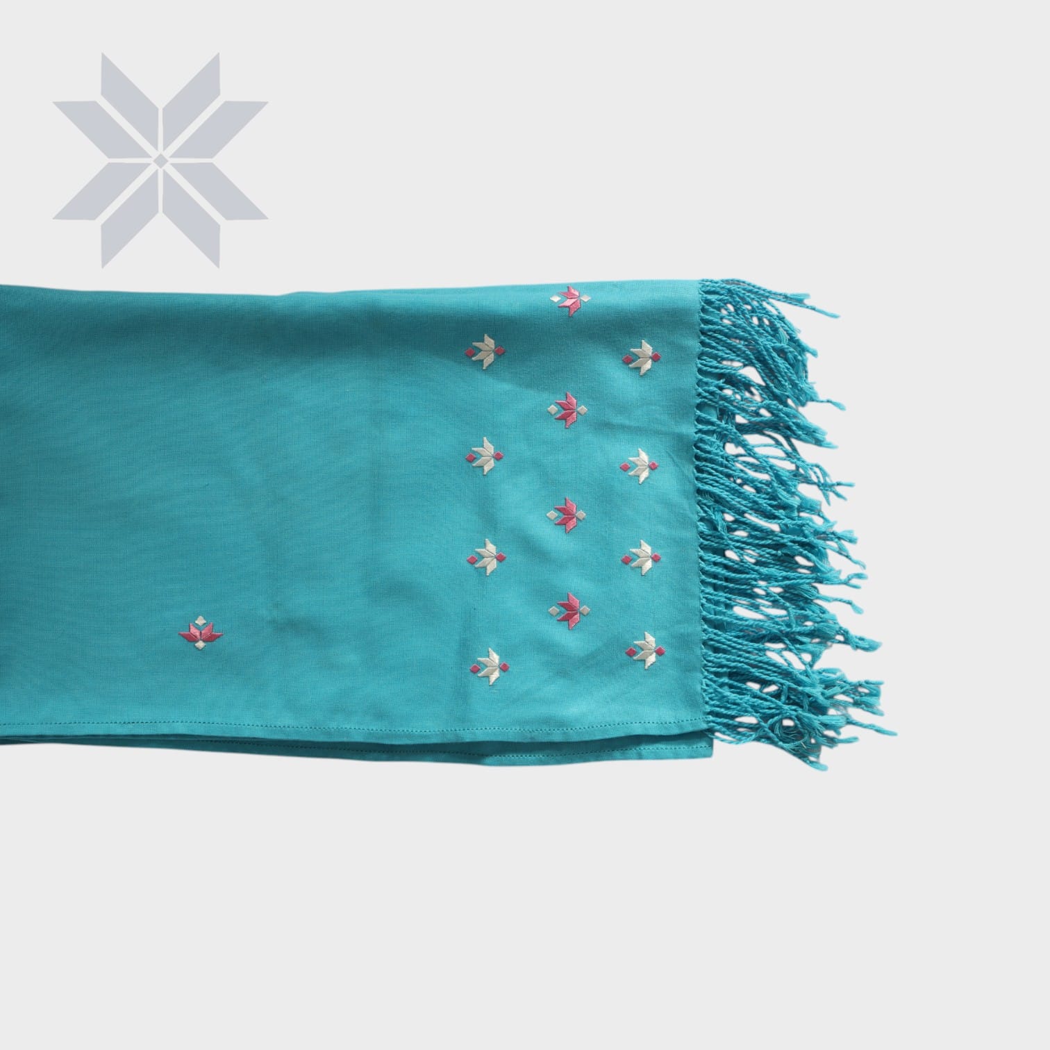  Bahar Turquoise Embroidered Scarf