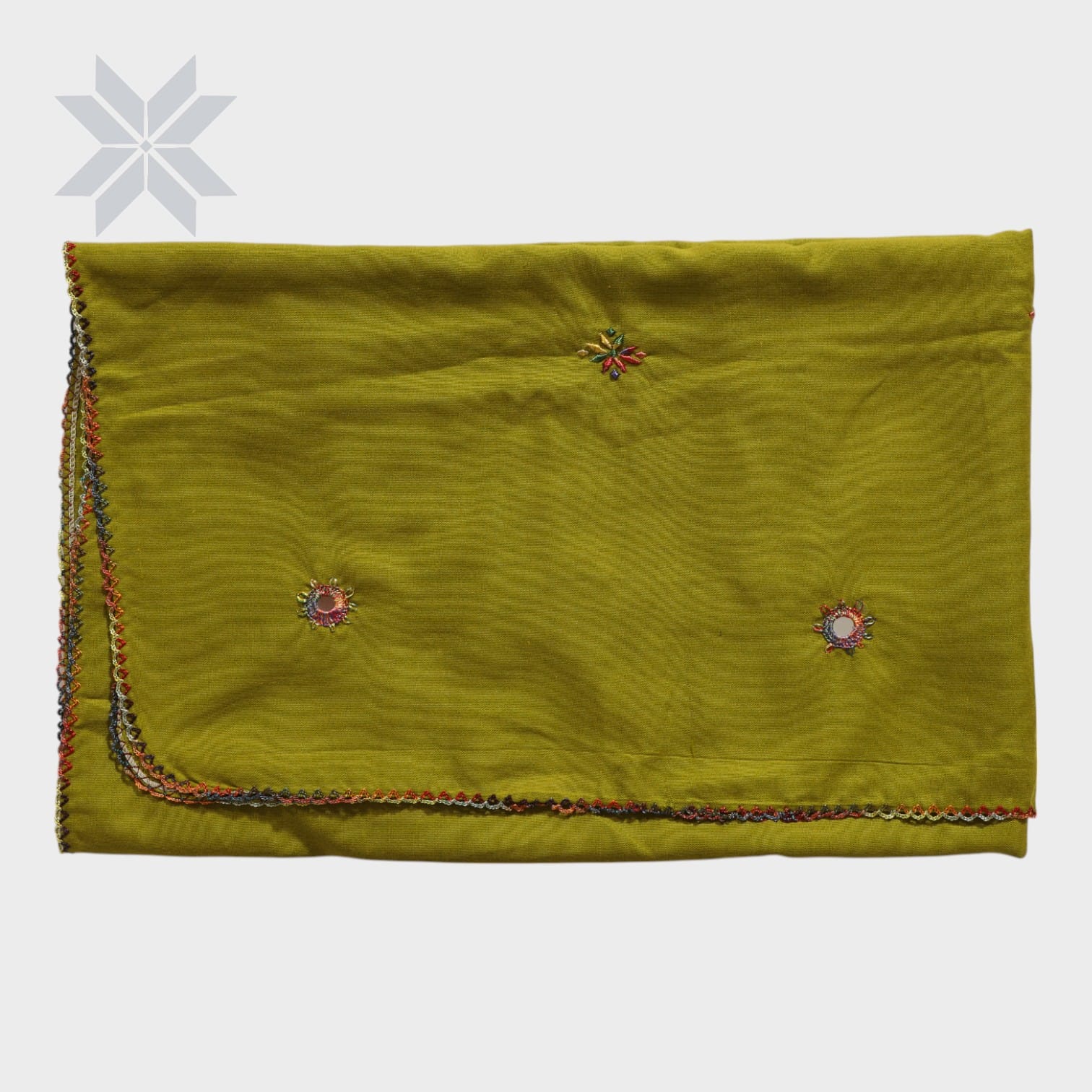 Zarmina Olive Mirrorwork Dupatta