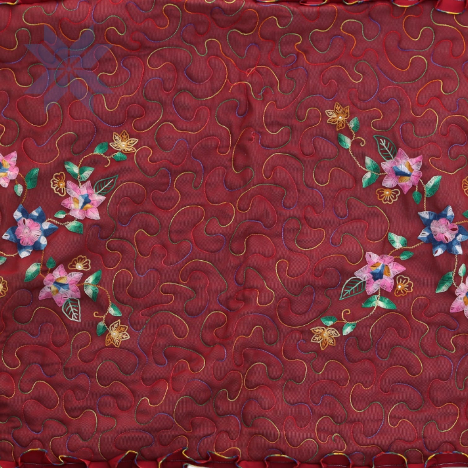 Crimson Bloom Table Runner