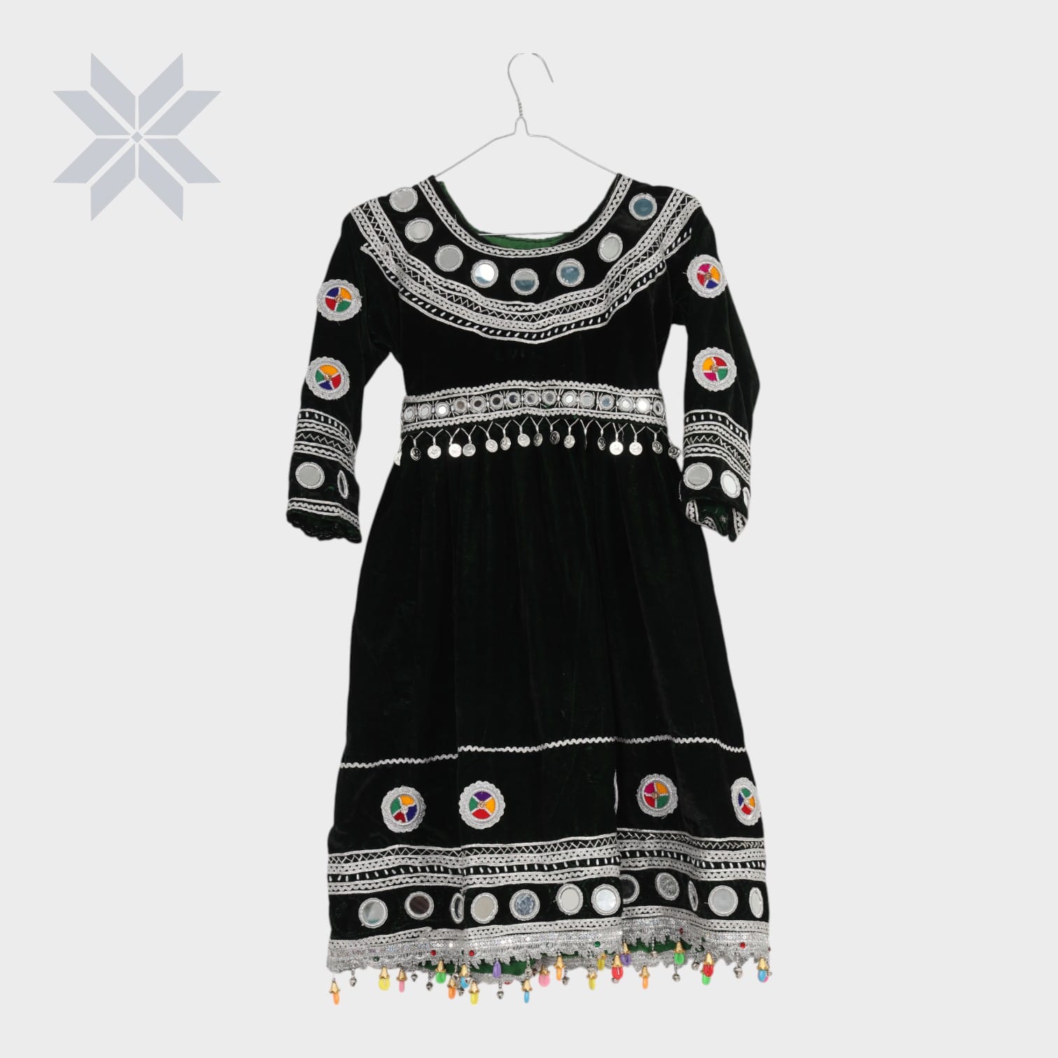 Mini Mirror Charm Velvet Dress