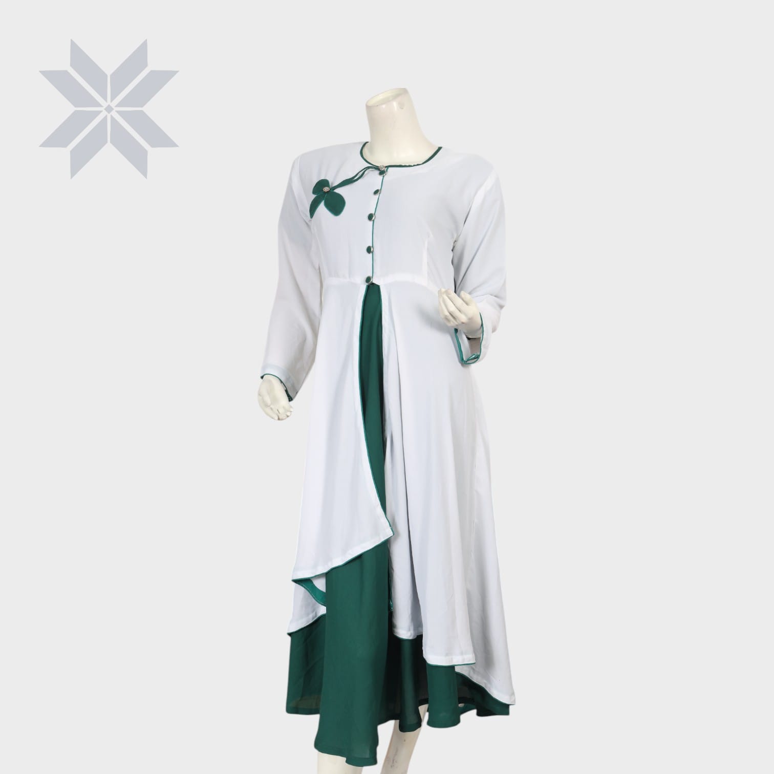 Emerald Breeze Two-Layer Abaya