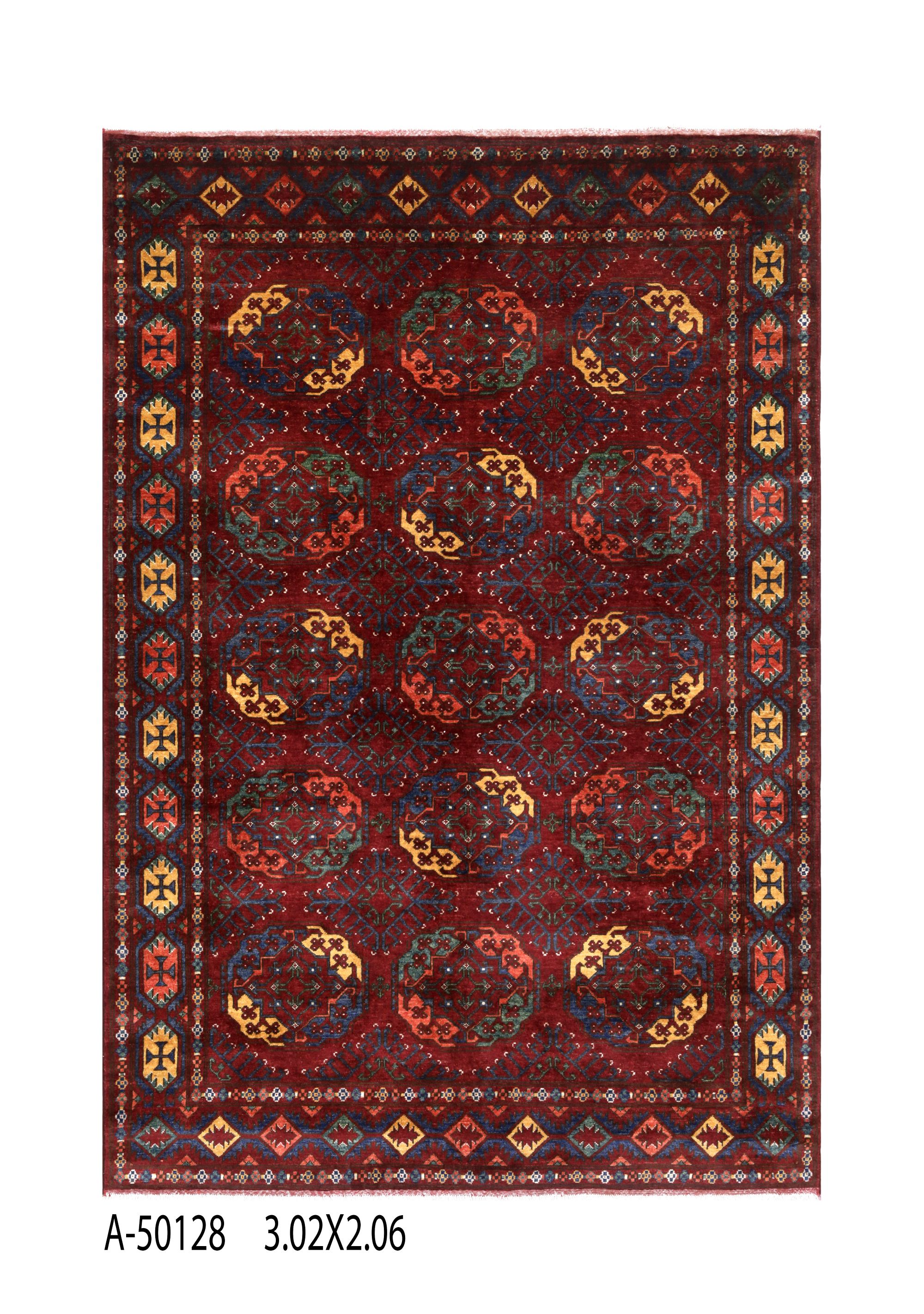 Handmade, Ancient  Elephant Feet Afghan Knot  Carpet, Original Handwoven, Natural 9.90"X 6.75" (ft)