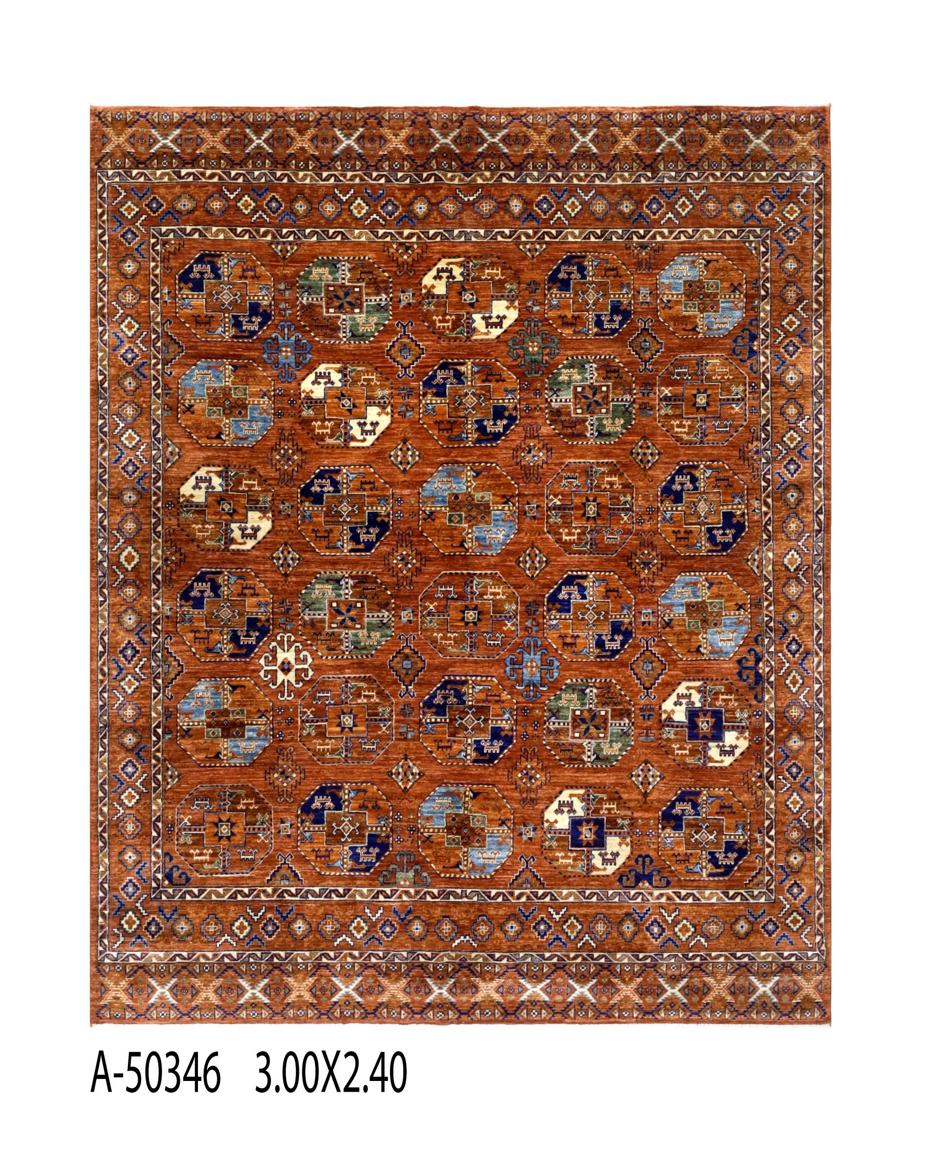 Handmade, Elephant Feet Afghan Knot  Carpet, Original Handwoven, Natural 9.84"X 7.87" (ft)