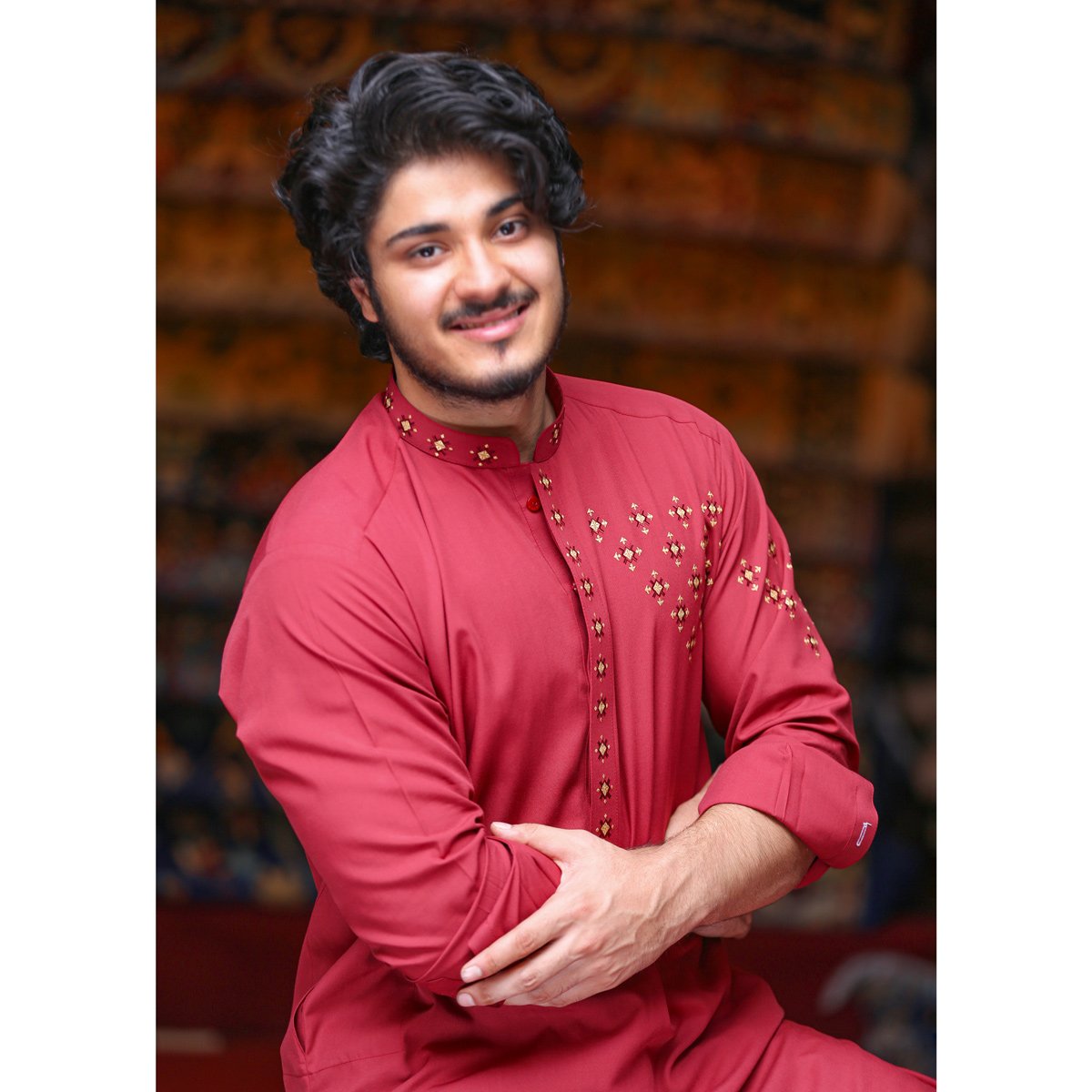 Lawz Men's Attire | Khamak Embroidered Outfit