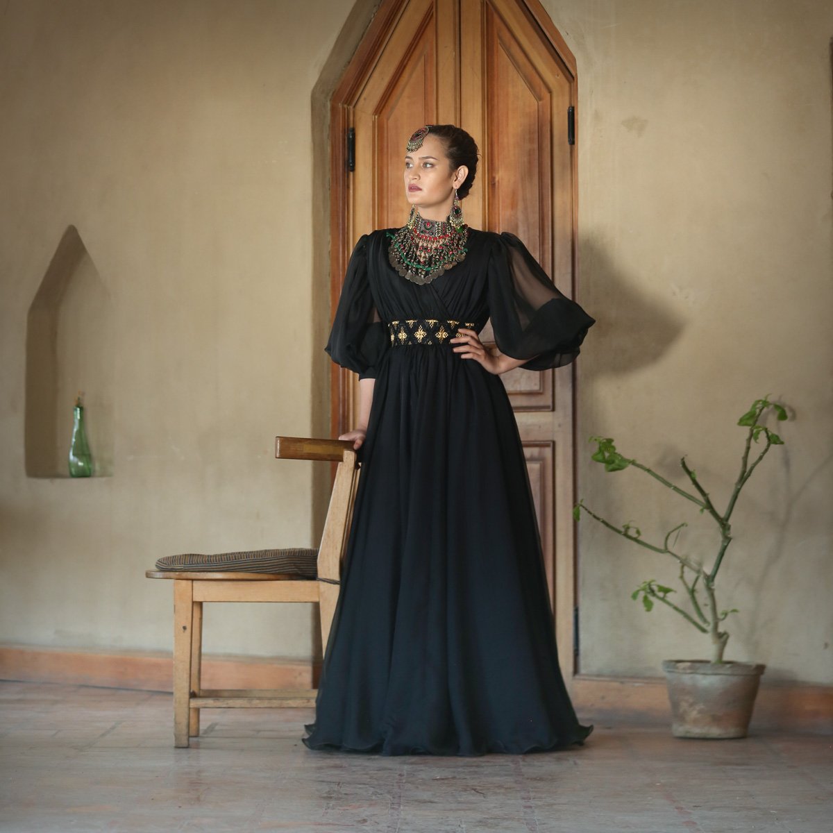 Afghan Black Long Dress 