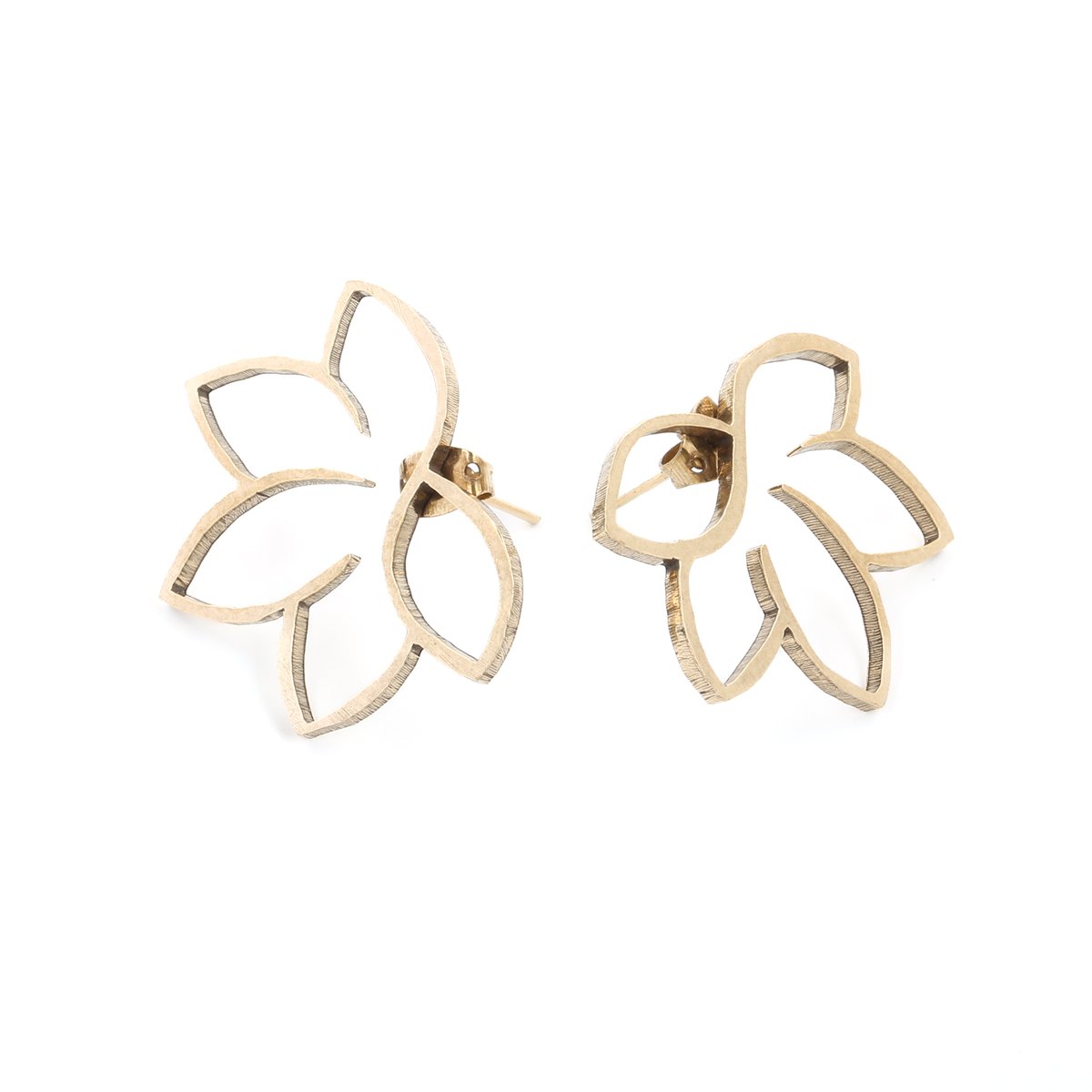 Floral Gold Plated Studs | Brass Floral Studs