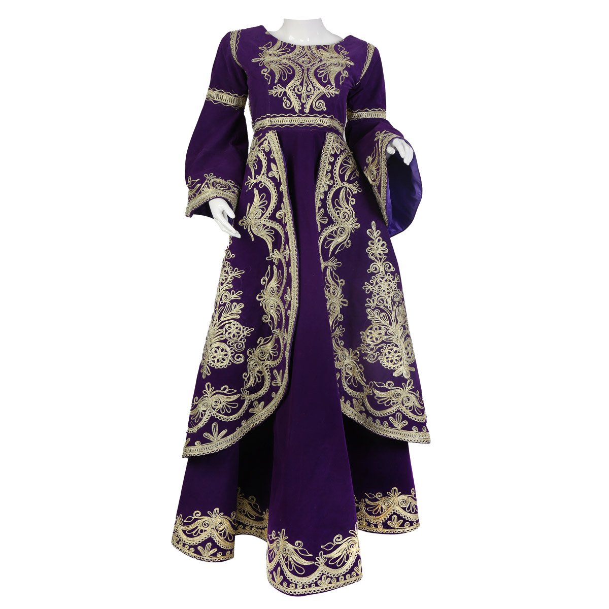 Eggplant Cherma Embroidered Frock | Fancy Balloon Sleeve Frock 