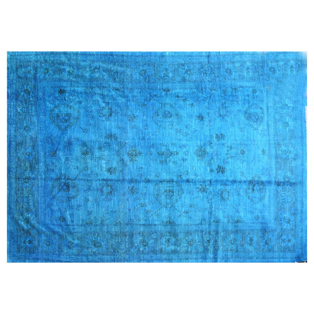 Beautiful Wooden Design Handmade Carpet | 13' 2" X 8' 7"
