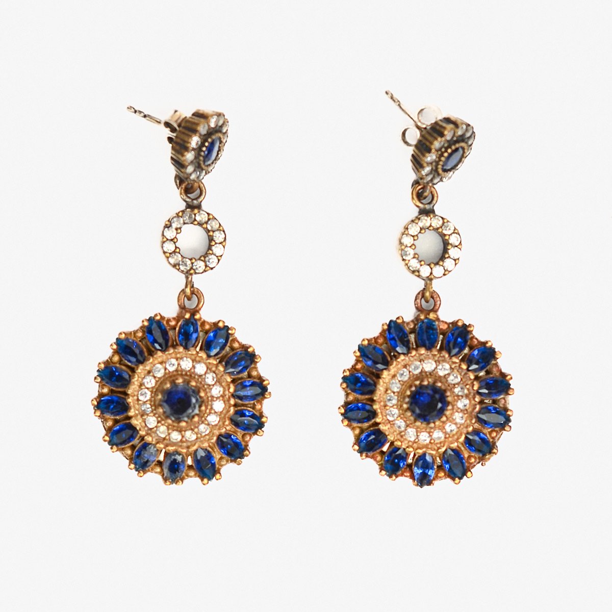 Emerald Dangle Studs | Ruby Stone Earrings 