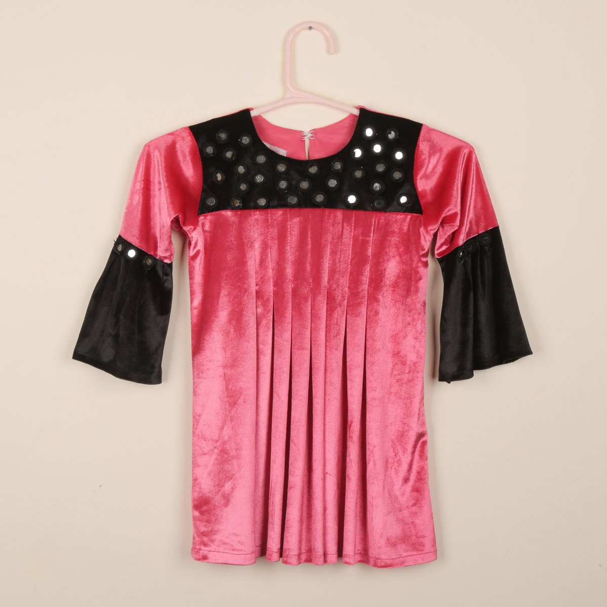 Velvet Mini Skirt Baby Girl Frock | Pink Frock with Trousers
