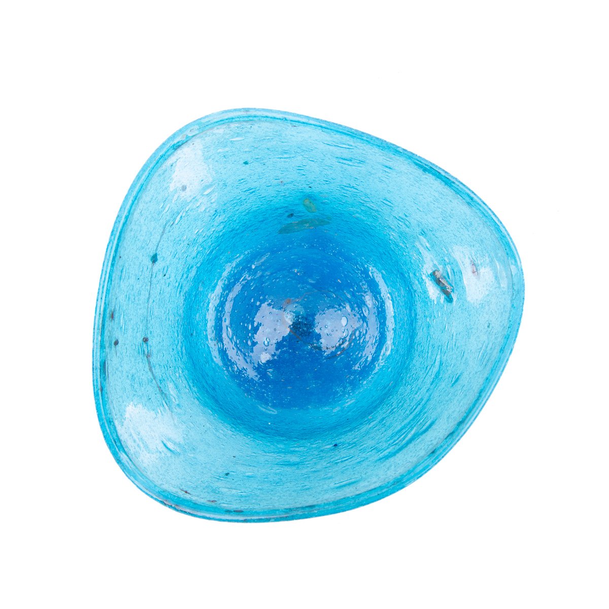Handcrafted Blue Glass Flower Pot | Glass Bowl Vase for Flowers
