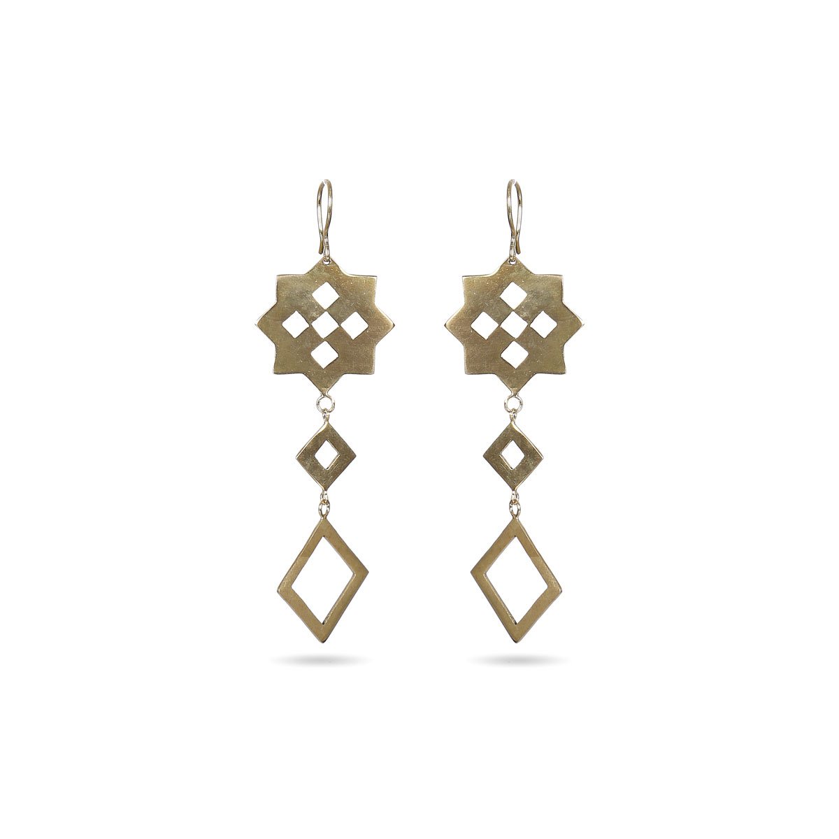Gold Plated Floral Style Earrings | Dangle Hook Earrings  