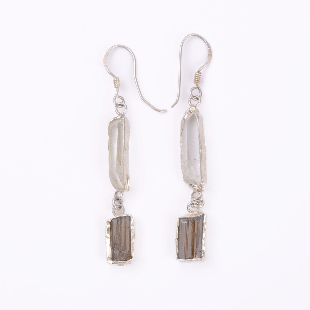 Aquamarine & Beruj Stone Earrings | Dangle Silver Earrings 
