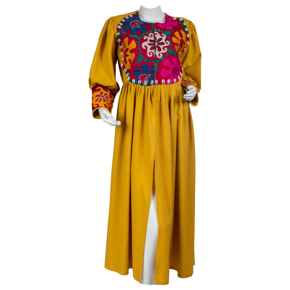 Beautiful Cross-stitch Women Dress | Long Plated Gown 
