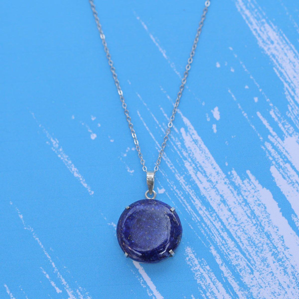 Lapis Drop Necklace | Silver Pendant