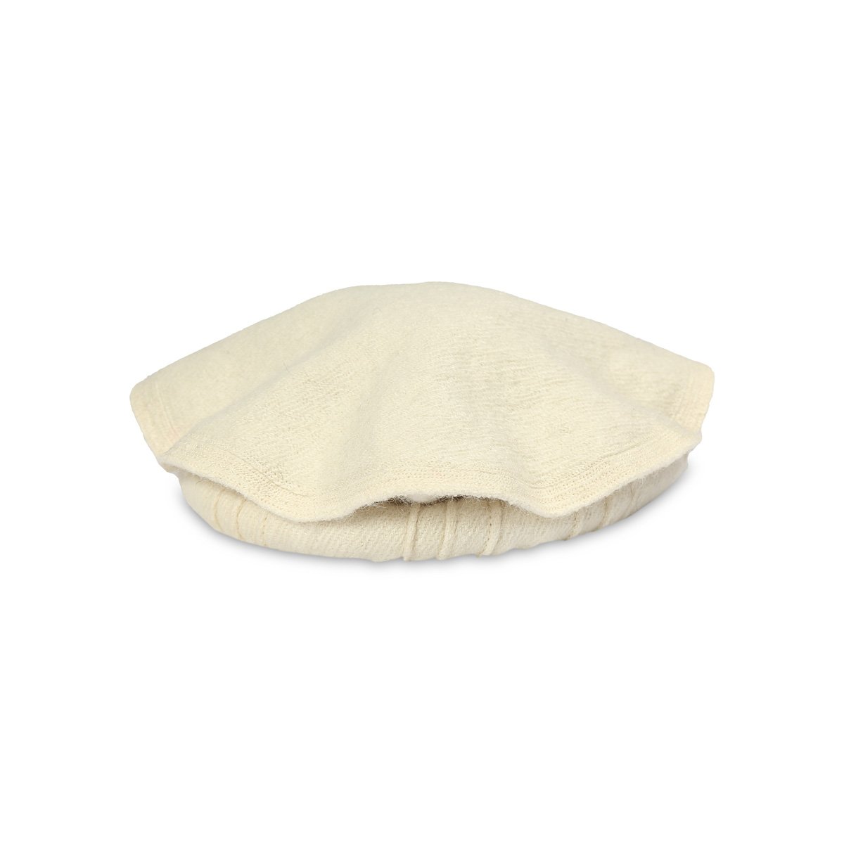 Off White Nuristani Beret Style Pakol | Woolen Casual Wear Hat 