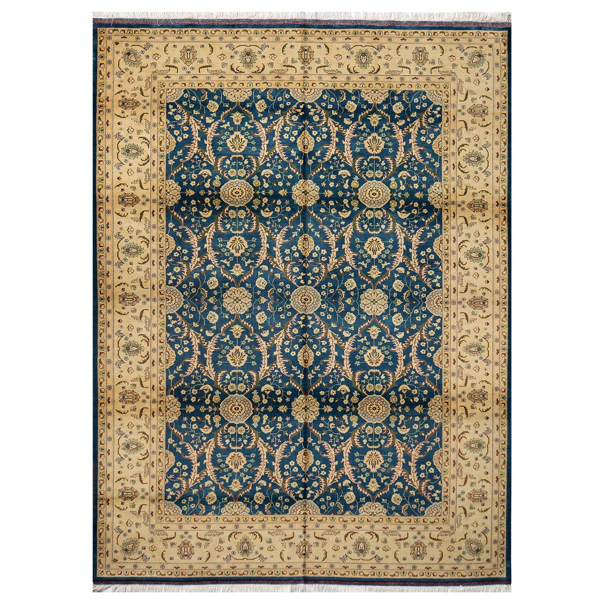 Mazari Wool Handwoven Sky Blue Zielger Carpet | 11' 2" X 8' 1"