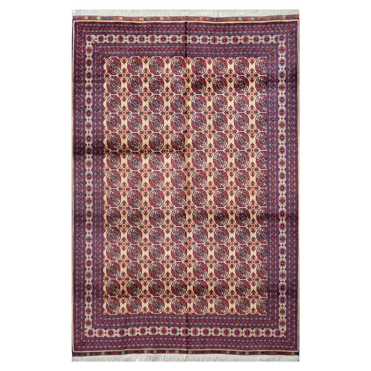 Ahal Gul Design Famous Afghani Rug | 7' 9" X 5' 5" 