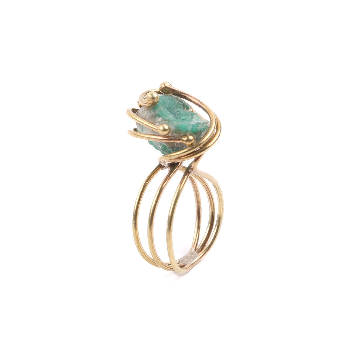 Emerald Gold Platted Ring | Split Gold Platted Ring