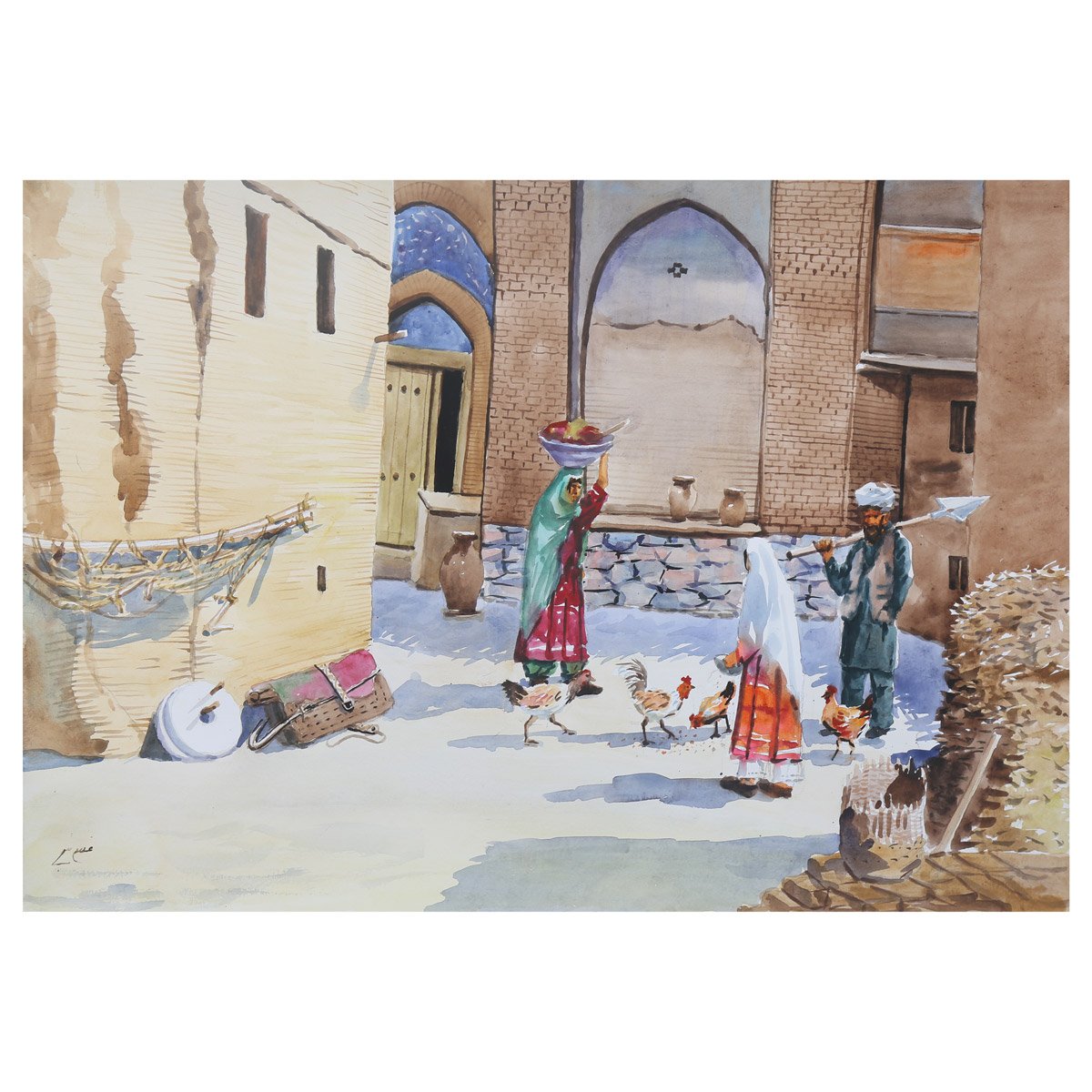 Afghan Village Life Artwork| Best Women Painting| Afghanistan Countryside View Art