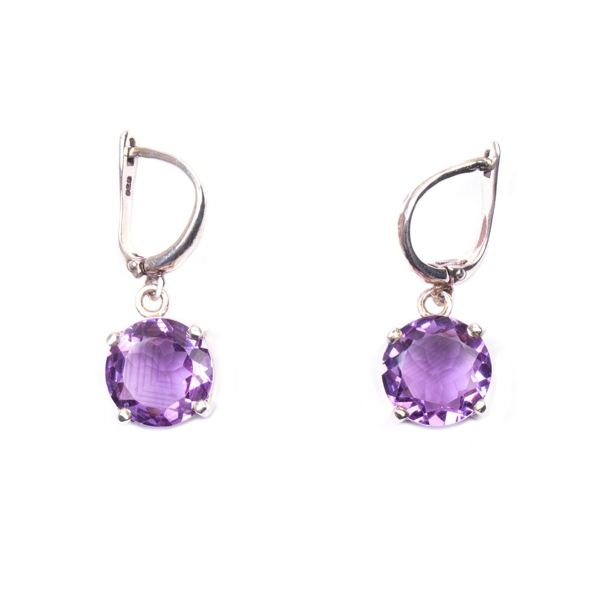 Violet Amethyst Stone Earrings | Silver Clip-On Earrings 