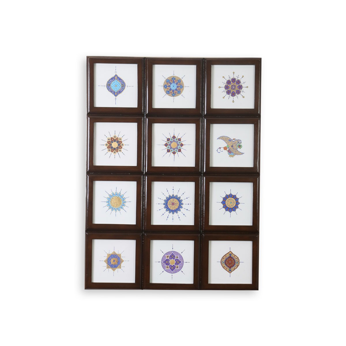 12 Piece Miniature Art Work | Calligraphy Artwork on Walnut Wood 