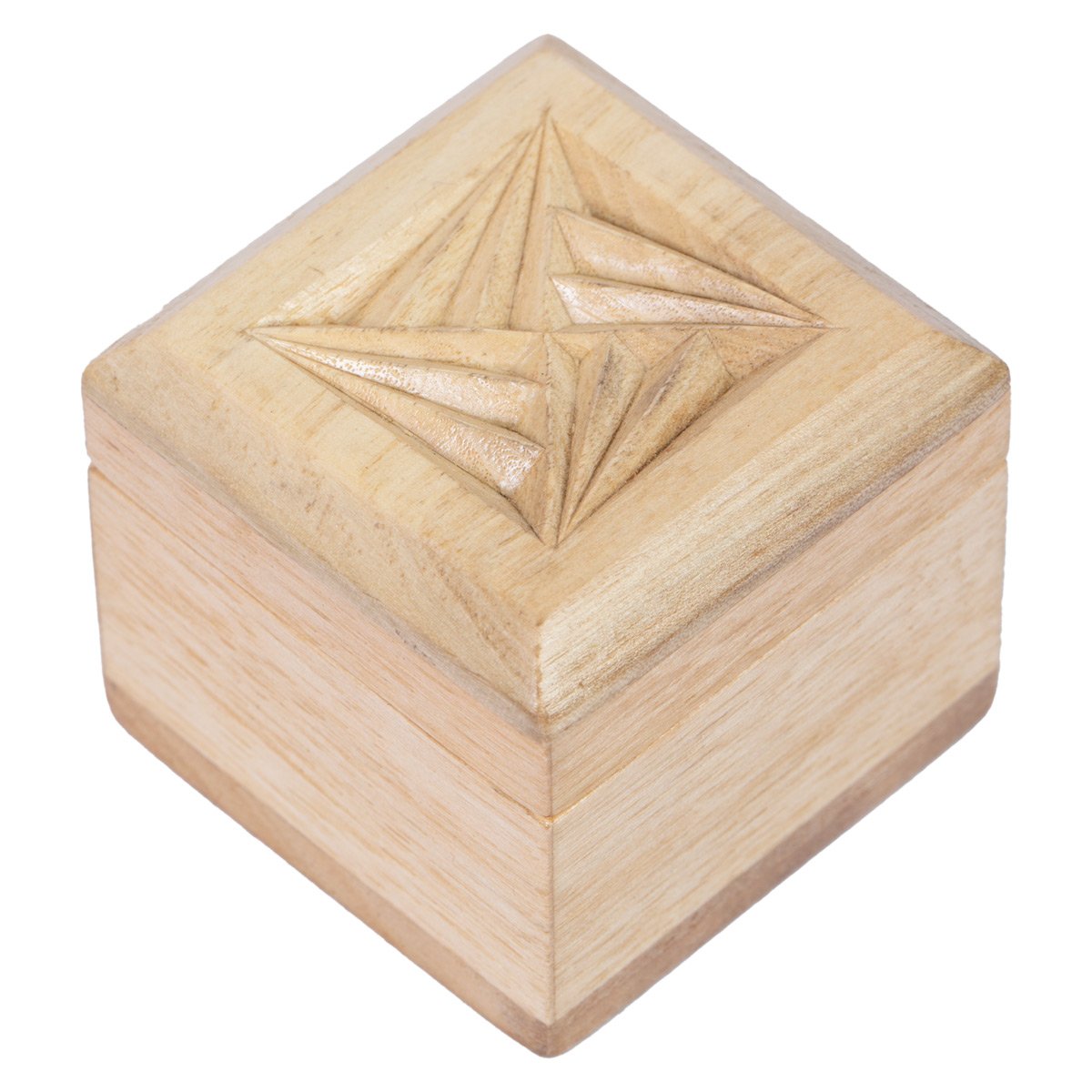 Square Archa Wood Ring Box | Wooden Carved Jewel Box 
