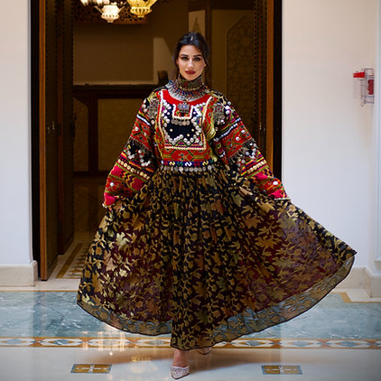 Hand-embroidery Nooristani Woven Jewels & Embellishments Dress