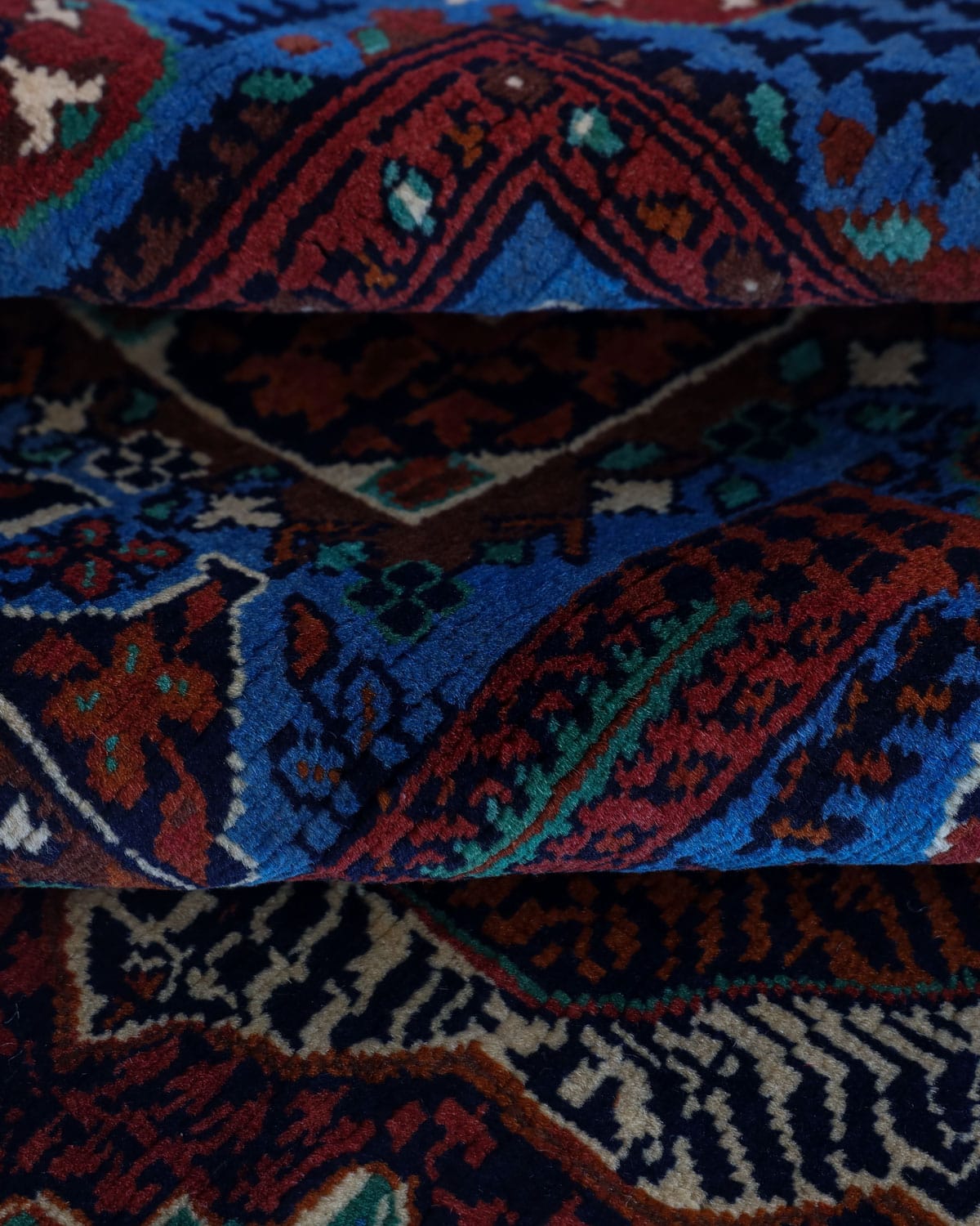 Mamluk Design Handmade Wool Rug - Blue Aseel Afghani Rug 2