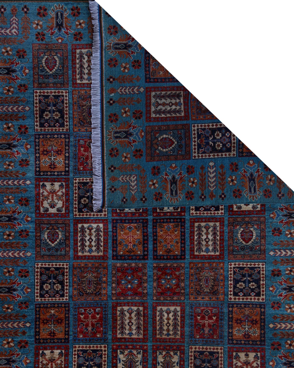 Afghan Rug (Four Seasons) Handwoven Wool Rug - Blue 3