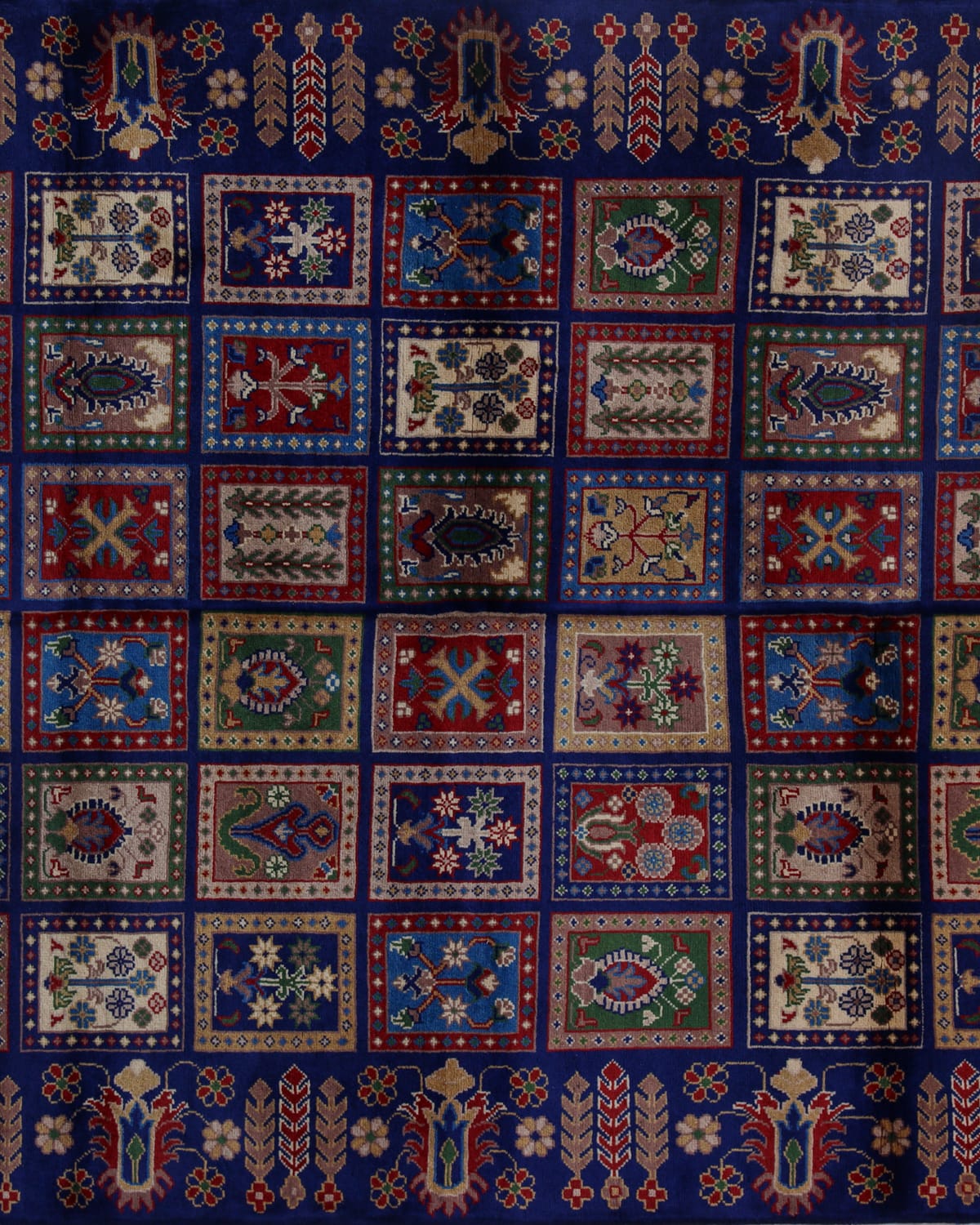 Handmade Four Seasons Navy Blue Merino Wool Rug 1
