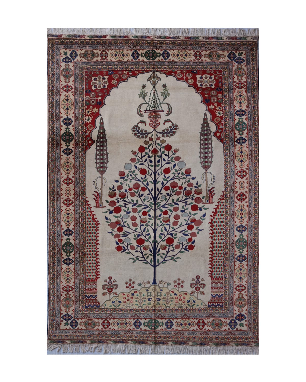 Carpet Afghani Pomegranate Tree Carpet 9.8 × 7.5 feet. 2