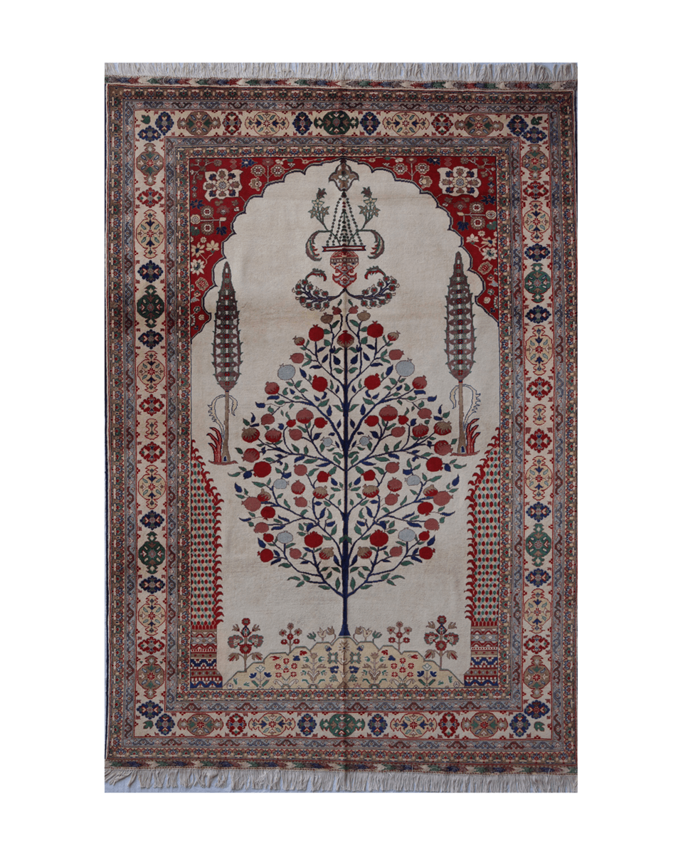 Carpet Afghani Pomegranate Tree Carpet 9.8 × 7.5 feet. 4