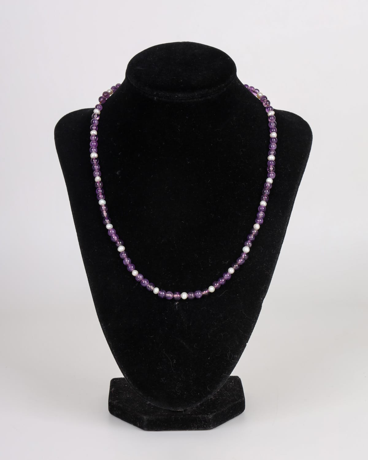 Amethyst Beaded Necklace handmade 5