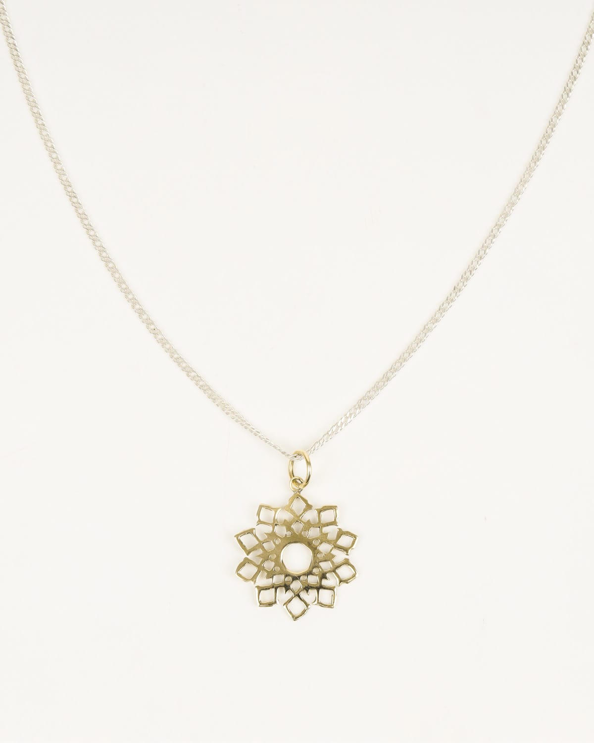 Snowflake Pendant Necklace on Dainty Chain 1