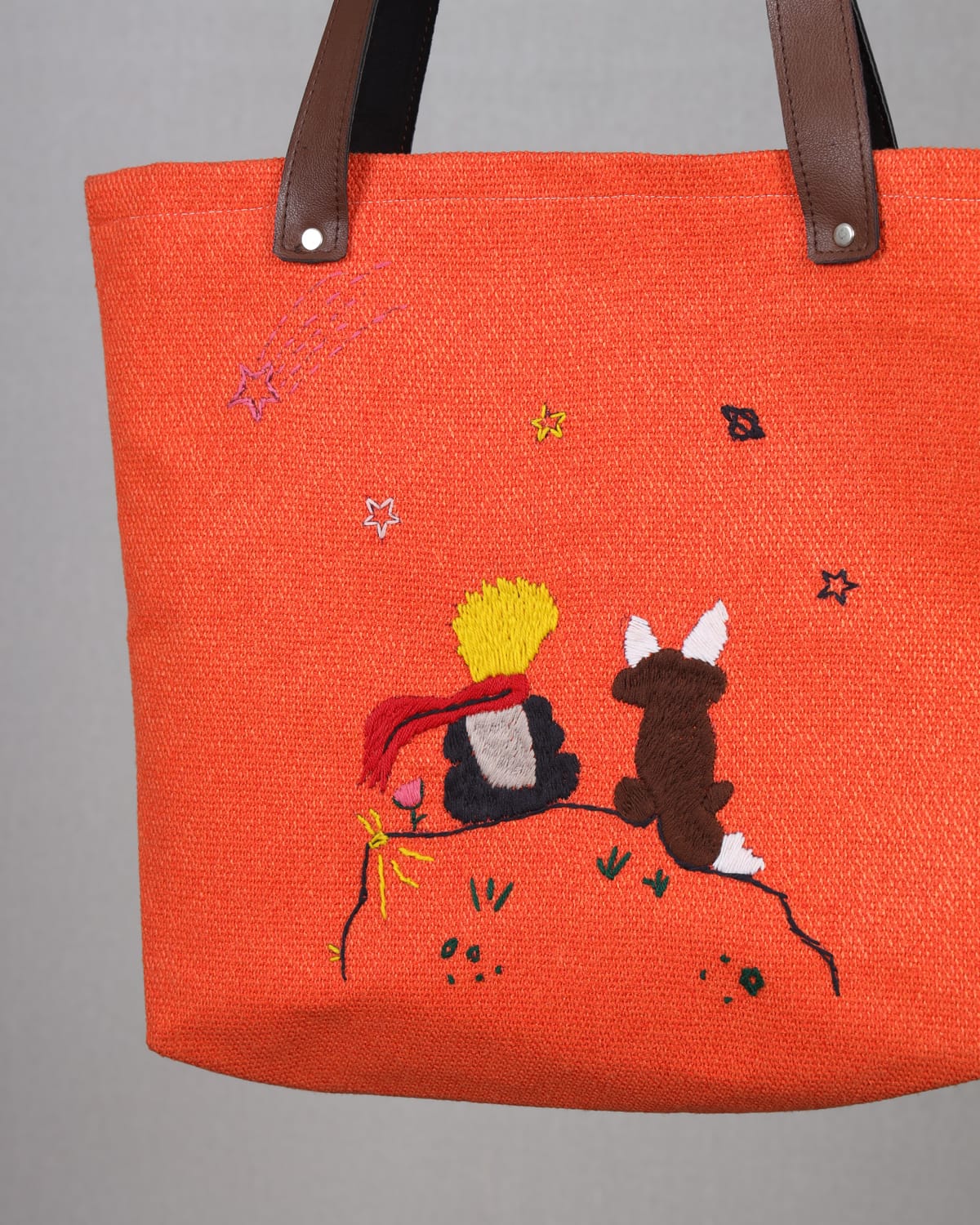 Tote bag, orange color hand bag 1