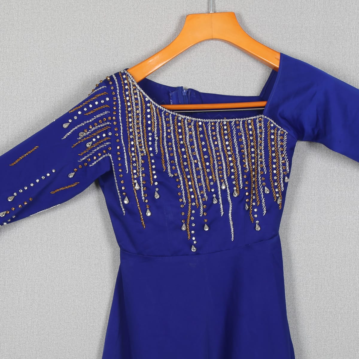 Royal Blue Asymmetrical Party Dress 2