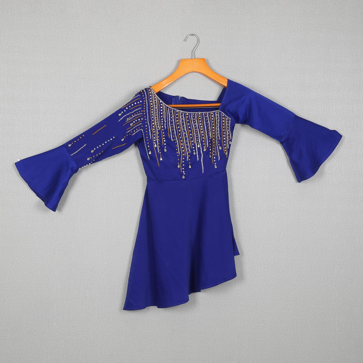 Royal Blue Asymmetrical Party Dress 3