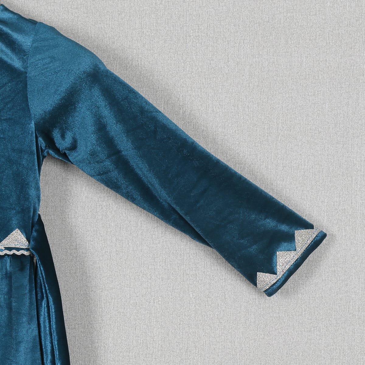 Teal Velvet Long Sleeve Dress 3