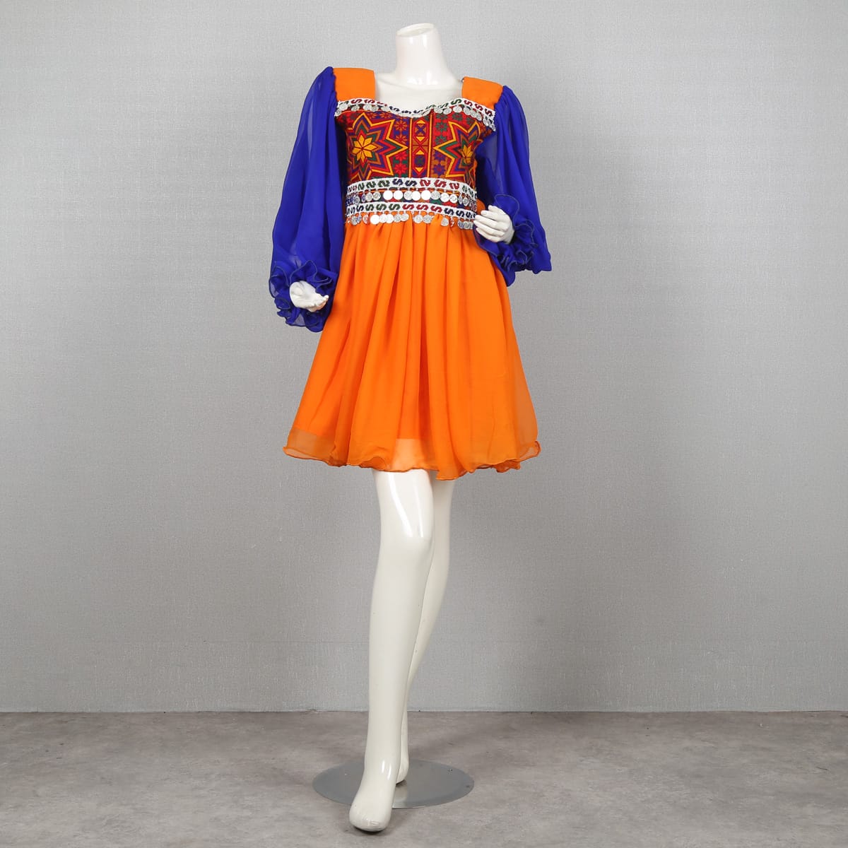 Colorful Boho Chic Dress with Embroidered Bodice 3