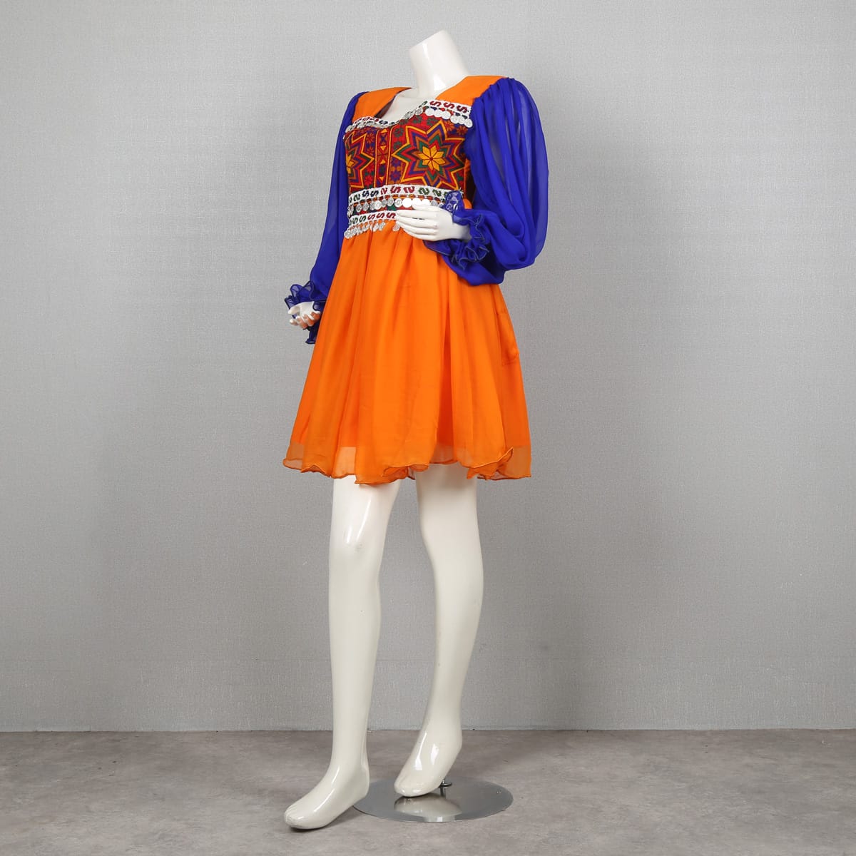 Colorful Boho Chic Dress with Embroidered Bodice 4
