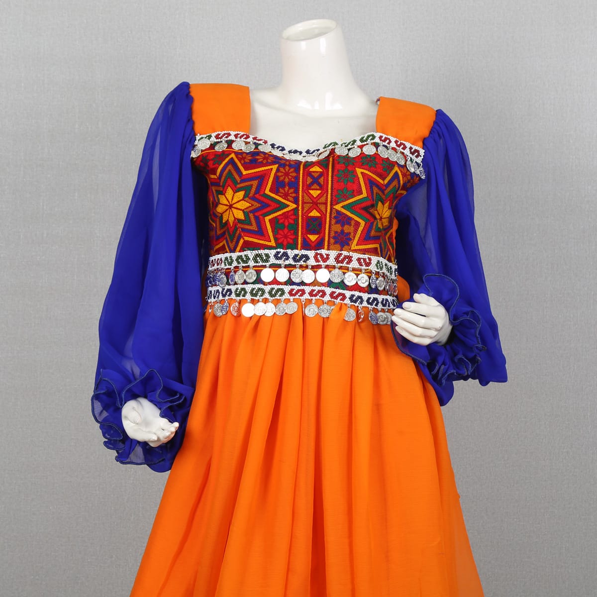 Colorful Boho Chic Dress with Embroidered Bodice 1