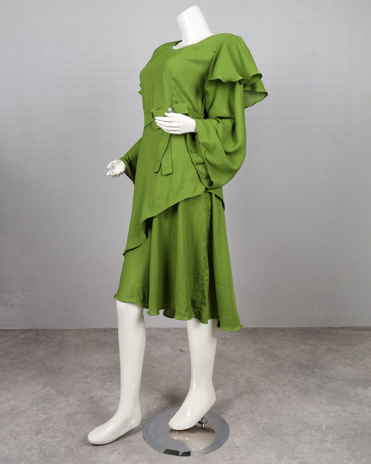 Fresh Leaf GreenBelted Dress 3